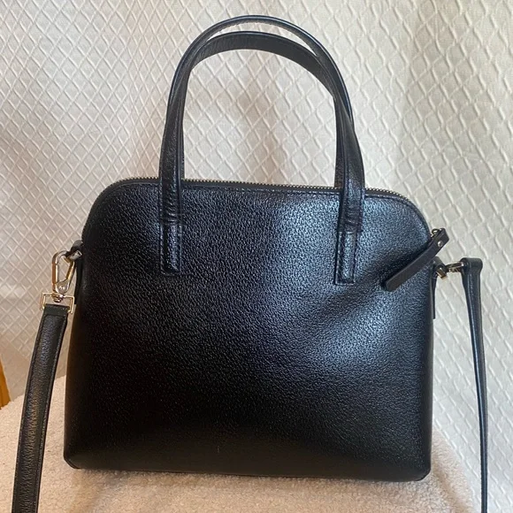 Kate Spade Black Shoulder/Crossbody Bag with White Bow - Picture 6 of 13